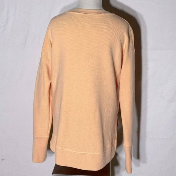 Athleta Orange Waffle Knit Long Sleeve Crew Neck Top S - Picture 4 of 14